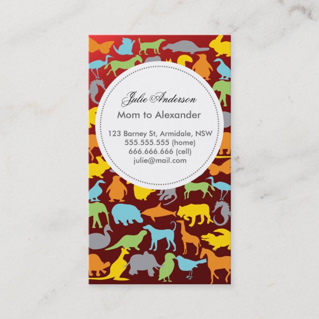 Custom animal mommy card (Front)