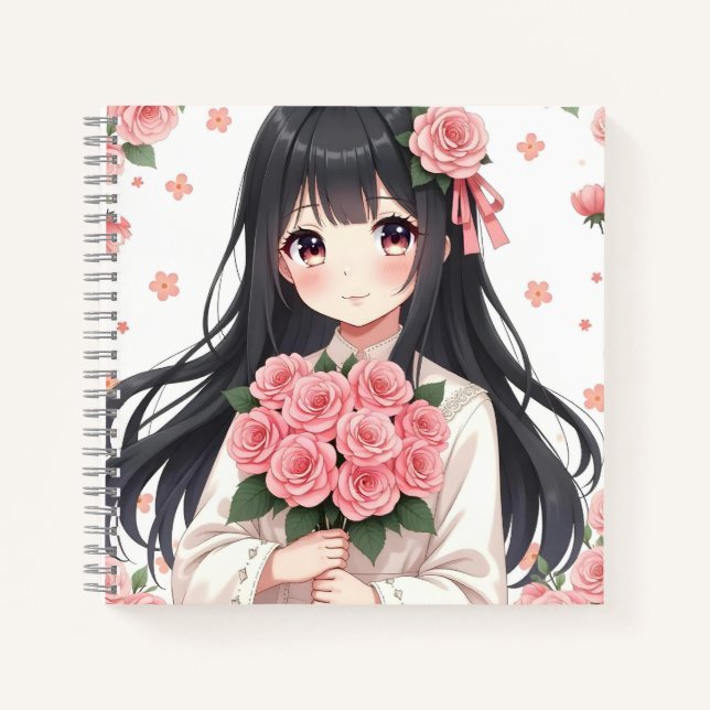 Custom Anime-Style Spiral Notebook (Front)