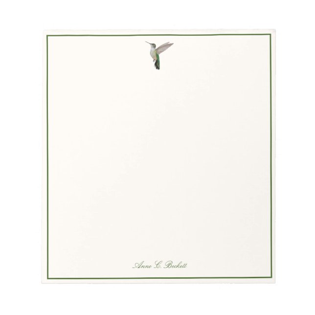 Custom Anna's Hummingbird Notepad (Front)