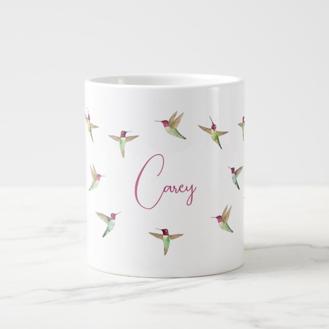 Custom Anna's Hummingbirds Large Coffee Mug (Front)