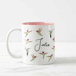 Custom Anna's Hummingbirds Two-Tone Coffee Mug