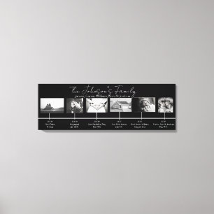 Custom Anniversaries Family Wedding Black white Canvas Print
