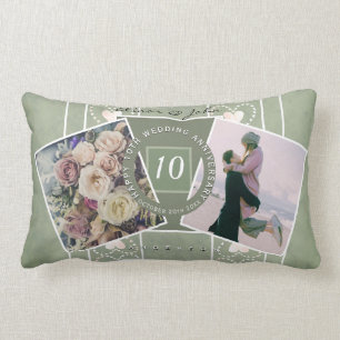 Custom Anniversary 2 Photos+Templates Canvas Pri Lumbar Pillow