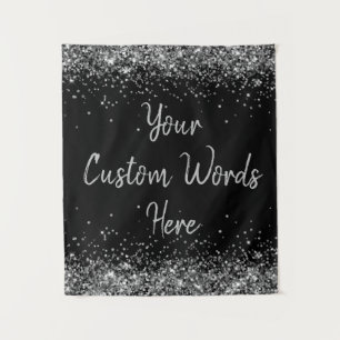 Custom Anniversary Backdrop Birthday Party Silver Tapestry