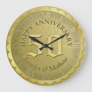 Custom Anniversary Clock Gold
