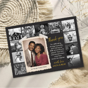 Custom Anniversary Favour Card, Retro Photo Collag Thank You Card