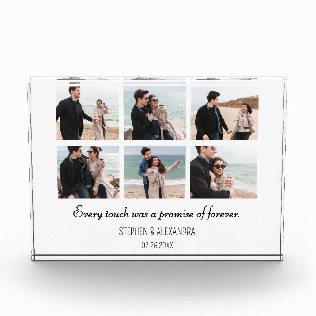 Custom Anniversary Gift for Couple Engagement Gift Photo Block (Front)
