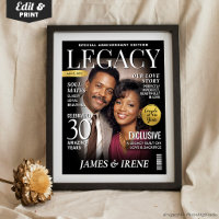 Custom Anniversary Magazine Cover, Gift for Couple