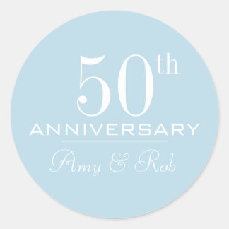 Custom Anniversary modern stylish minimalist Classic Round Sticker