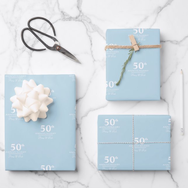 Custom Anniversary modern stylish minimalist Wrapping Paper Sheet (Front)