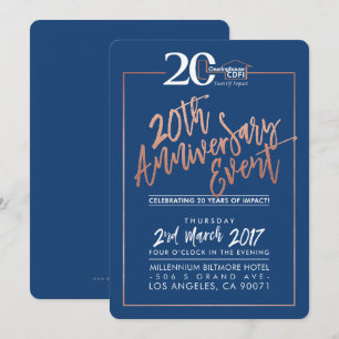 CUSTOM ANNIVERSARY PARTY INVITE corporate navy