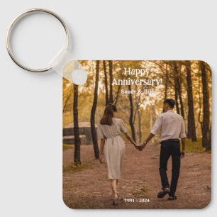 Custom anniversary photo create your own keychain