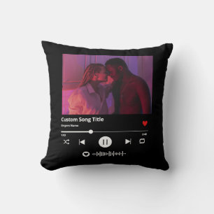 Custom Anniversary Photo Gift Scan Song Code Music Throw Pillow