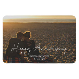 Custom Anniversary Photo Personalized text modern  Magnet