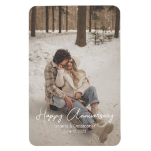 Custom Anniversary Photo Personalized text modern  Magnet