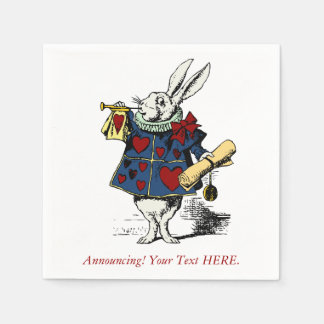 Custom Announcement Alice in Wonderland Rabbit Napkin