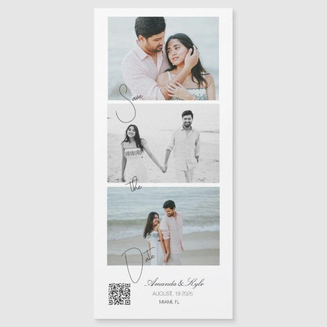 Custom announcement Photo Wedding magnet (Front)