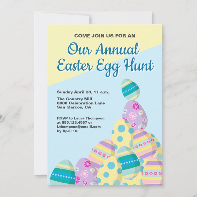 Custom Annual Easter Egg hunt Invitation (Front)