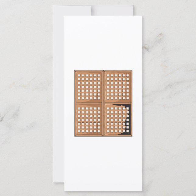 Custom Antique Capiz Shell Window Panels Invites (Front)