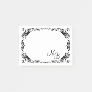 Custom Antique Floral Scroll Border Art Pattern Post-it Notes