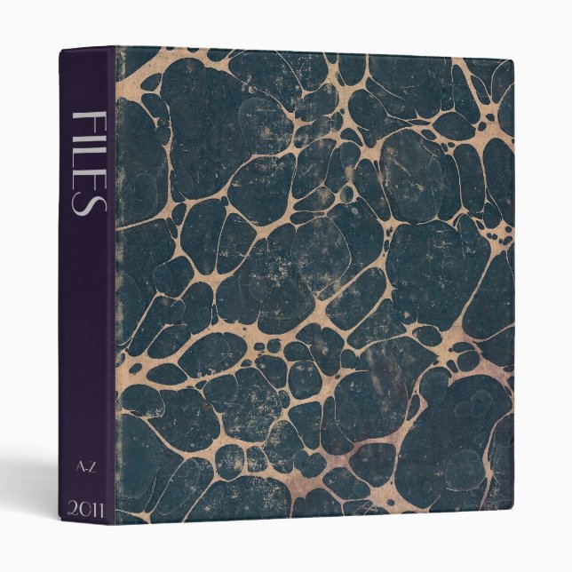 CUSTOM Antique Style Book Marbled File Binder (Front/Spine)