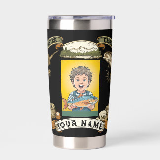 Custom Antique style border fishing Insulated Tumbler