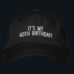 Custom Any Year Milestone Birthday Hat - 40th<br><div class="desc">It's always fun to have something to remember a milestone birthday with. This hat can be customized for any year.</div>