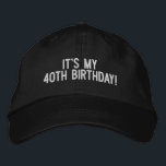 Custom Any Year Milestone Birthday Hat - 40th<br><div class="desc">It's always fun to have something to remember a milestone birthday with. This hat can be customized for any year.</div>
