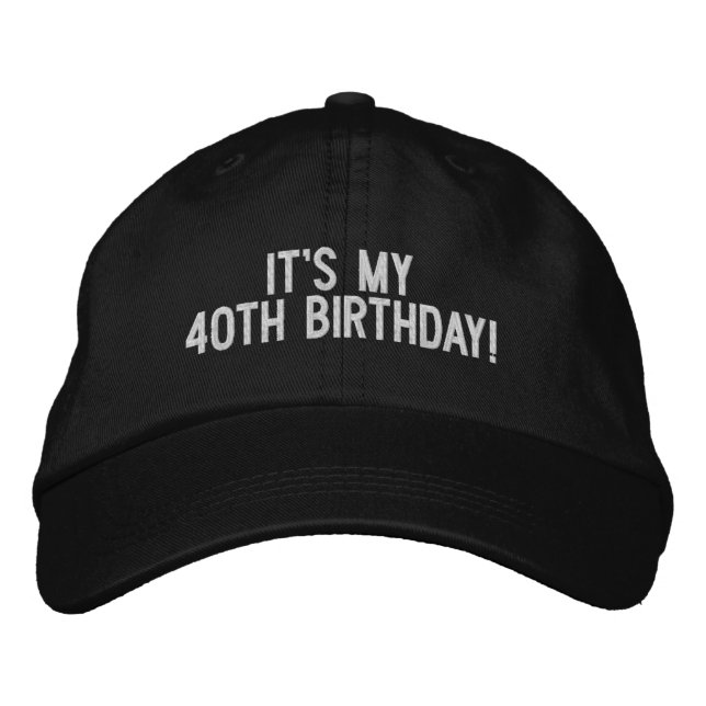 Custom Any Year Milestone Birthday Hat - 40th (Front)