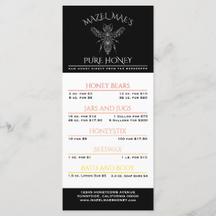 Custom Apiary Honey Menu