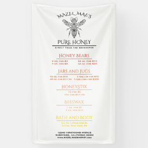 Custom Apiary Honey Menu Banner
