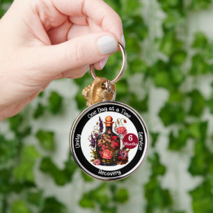Custom Apothecary Recovery Milestone Gift Keychain