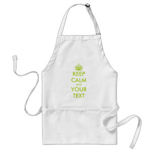 Custom apple green keep calm and your text short standard apron
