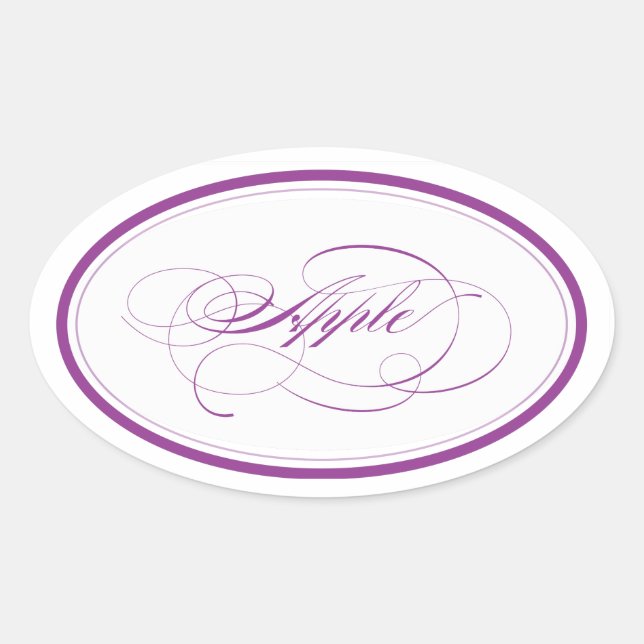 Custom_Apple Oval Sticker (Front)