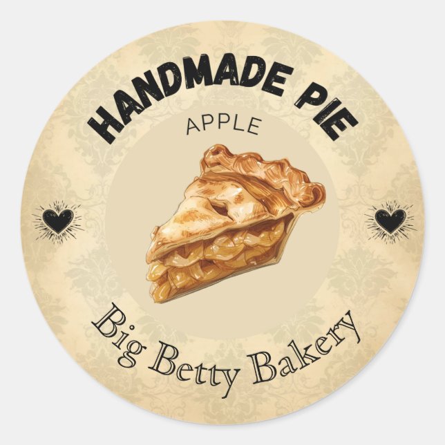 Custom Apple Pie Labels | Personalized Bakery Pack (Front)
