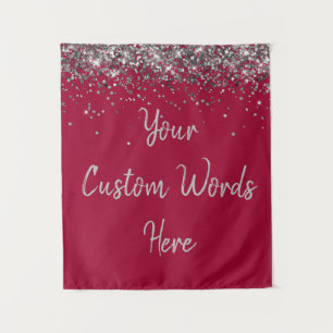 Custom Apple Silver Personalized Photo Booth Prop Tapestry