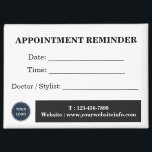 Custom Appointment Reminder Magnet<br><div class="desc">Help your clients remember their next visit while promoting your business every day with this Custom Appointment Reminder Magnet. Designed for service-based businesses such as dental clinics, hair salons, spas, veterinary clinics, and massage therapy practices, this practical magnet keeps important appointment details visible right on the refrigerator or any magnetic...</div>