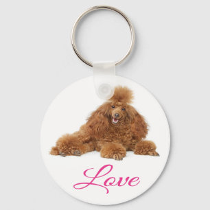 Custom Apricot Poodle Puppy Dog Love Key Chain