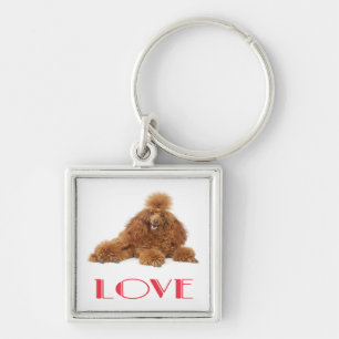 Custom Apricot Poodle Puppy Dog Love Key Chain
