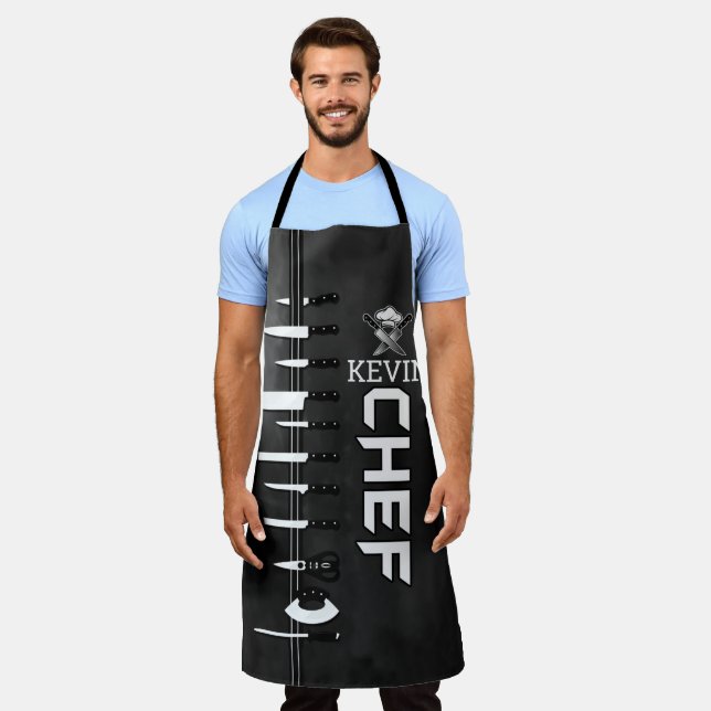 Custom Apron CHEF With Personalized Name (Worn)