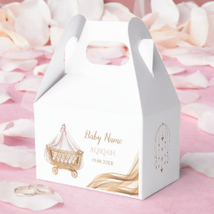 Custom Aqiqah personalized Islamic Baby Shower Favor Box