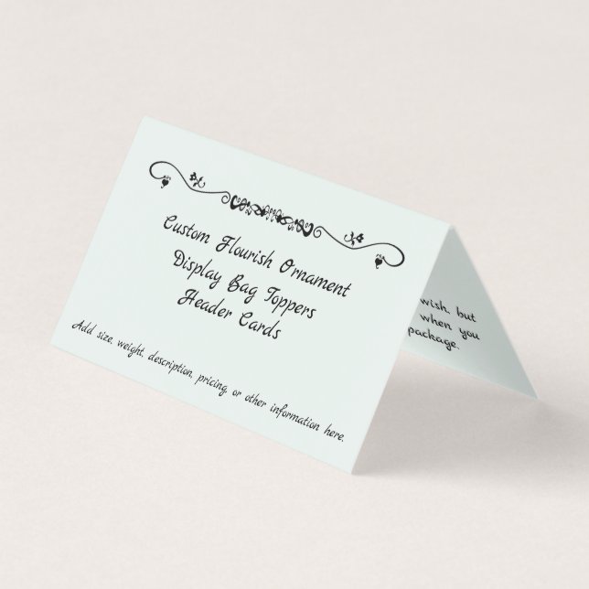 Custom Aqua Flourish Ornament Header Cards (Front)