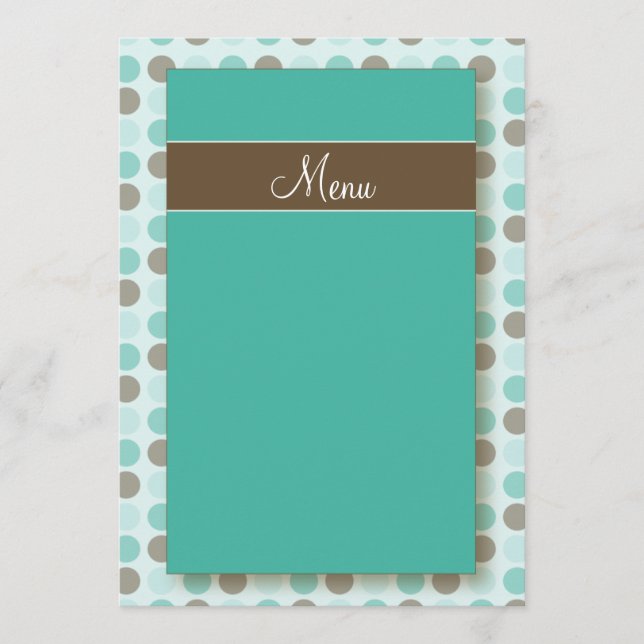 :custom: Aqua Polkadots Menu Cards (Front)