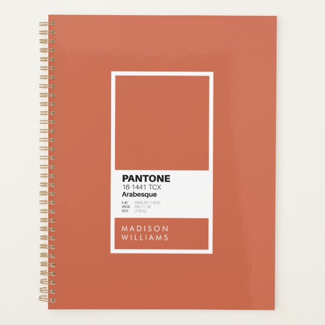 Custom Arabesque Notebook | Personalized Terracott Planner (Front)