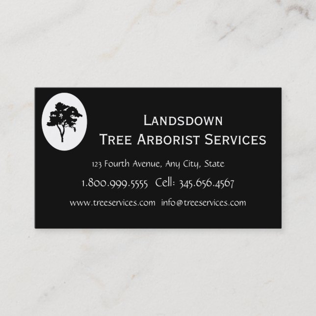Custom Arborist Tree Services  Business Card (Front)