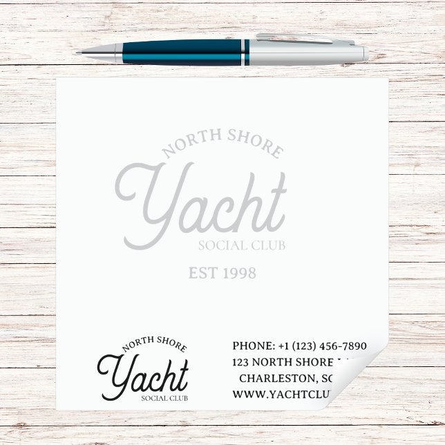 Custom Arch Script Logo Professional Business Notepad (Create a custom, arch script logo for you restaurant or other professional business!)