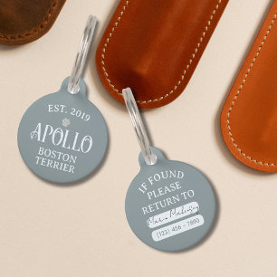 Custom Arched Script Typography Pet Name Tag