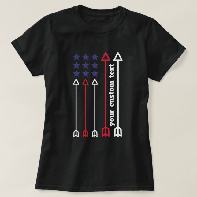 custom Archery american USA flag arrow  T-Shirt (Design Front)