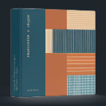 Custom Architectural Design Portfolio Binder<br><div class="desc">Keep all of your important architectural documents and plans organized in this custom 3-ring binder featuring a modern geometric design in muted colours of terracotta, teal blue, and natural soft beige. The front of the binder showcases your company name in modern sans serif font with customizable sub-text, while the spine...</div>