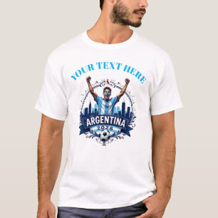 Custom Argentina Soccer Football Team Supporters T-Shirt